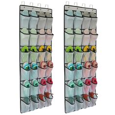 two over the door hanging storage racks with shoes