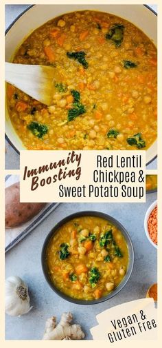 red lentil, chickpea and sweet potato soup