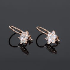 "Simple & dainty 14k solid rose gold flower earrings, Small elegant white cz womens earrings, Gold children earrings,Delicate dangle earrings This is a stunning, feminine earrings that works well for all occasions, styles, and ages. You will love it! WE OFFER UNLIMITED PERIOD INSTALLMENTS PLAN Earrings information: Main stone: Cubic zirconia Metal type: Gold Metal stamp: 14k Gold Type of earring fasteners - Kidney ear wires Customization / Replacements It's easy to create jewelry that's perf Rose Gold Cubic Zirconia Flower Shaped Jewelry, Delicate Rose Gold Diamond Earrings For Gift, Delicate Rose Gold Diamond Earrings As Gift, Dainty Rose Gold Hoop Earrings With Cubic Zirconia, Rose Gold Flower Shaped Earrings With Prong Setting, Rose Gold Flower-shaped Earrings With Prong Setting, Rose Gold Flower-shaped Earrings, Fine Jewelry Rose Gold Cluster Earrings With Cubic Zirconia, Rose Gold Dangle Jewelry With Prong Setting