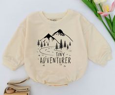 Tiny Adventurer Baby Romper, Adventure Baby Outfit, Forest Clothes, Travel Baby Gift, Adventure Bodysuit, Woodland Camping Hiking Explore - Etsy Baby Camping Outfit, Woodland Baby Clothes, Woodland Camping, Forest Clothes, Travel Nursery, Travel Baby, Baby Outfit, Girls Clothing Sets