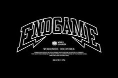 an old school logo with the word endgame on it