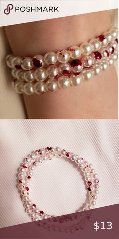 Faux blood pearl necklace Bloodwork Jewelry, Pearl Blood Necklace, Blood Jewelry Diy, Blood Accessories, Cosplay Fangs, Blood Jewelry, Blood Bracelet, Ganguro Gyaru, Blood Necklace