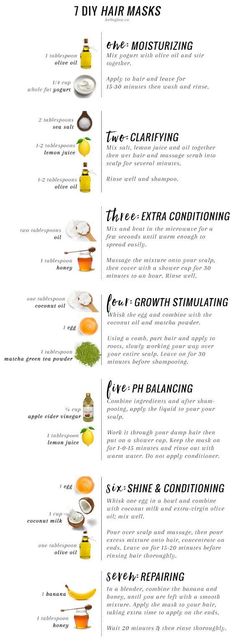 Mask Recipes, Diy Hair Masks, Diy Hair Mask, Hair Masks, Diy Hair Care, Types Of Hair, Hair Treatments, Natural Beauty Tips, Diy Mask