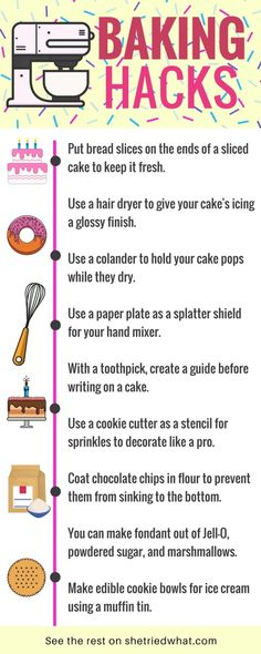 a poster with instructions on how to make baking hacks