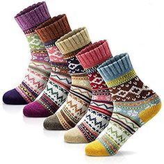 Specifications: Vintage and trendy design thick warm women's winter socks that will coordinate with whatever you're wearing. Women's vintage socks make you warm and beautiful in winter.. 29% Cotton, 35% Soft Wool, 36% Polyester. Women's winter mainly socks made of warm wool. Women winter socks are designed with soft and thick materials to keep moisture out, assured your feet comfortable, fresh and dry, awesome cozy and breathability. Keeping your feet warm and healthy during cold weather is impo Womens Wool Socks, Thick Wool Socks, Vintage Socks, Thick Wool, Soft Sock, Cozy Socks, Winter Socks, Warm Socks, Patterned Socks