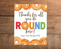 a card that says, thanks for all you do round here