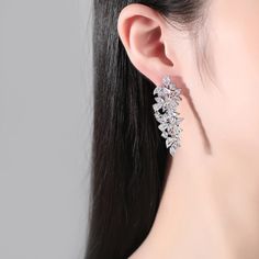 Ourense Crystal Flowers and Leaves Dangle Drop Statement Earrings – ANN VOYAGE Travel Inspired Jewelry, Crystal Flowers, China Jewelry, Statement Drop Earrings, Wholesale Flowers, Diamond Flower, Flower Earrings Studs, Brass Jewelry, Flower Studs