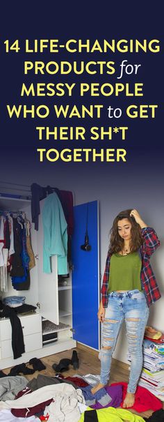 14 Life-Changing Products For Messy People Who Want To Get Their Sh*t Together Functional Closet, Messy People, Bedside Organizer, Organized Chaos, Organize Declutter, Space Saver, Spice Rack, Bullet Journals