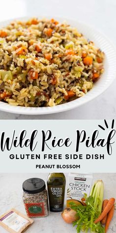 wild rice pilaf gluten free side dish with vegetables and seasoning