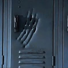 two lockers are shown with paper towels on them