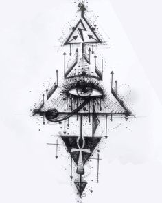 an all seeing eye tattoo design on the back of a shirt