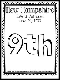 the new hampshire date of addition for june 21st, with an image of the number nine