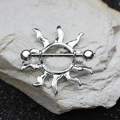 316L Stainless Steel Tribal Sun Nipple Shield - Fashion Hut Jewelry Sun Design, Cute Piercings, Types Of Piercings, Body Jewelry Piercing, Sun Designs, Classy Jewelry, Body Piercing Jewelry, Photoshoot Inspiration, Helix