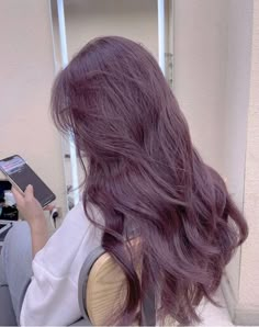 Berry Brown Hair Color, Berry Purple Hair, Dusty Purple Hair, Hair Color Lavender, Lavender Purple Hair, Purple Hair Aesthetic, Korean Hair Color