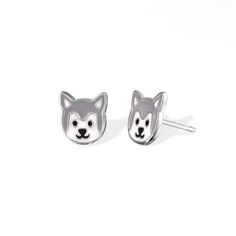 Boma Jewelry Earrings Husky Dog Studs Jewelry Recycled, Circular Fashion, Dog Earrings, Womens Earrings Studs, Earring Post, Earring Studs, Husky Dogs, Vermeil Jewelry, Jewelry Images