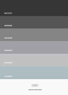 the color scheme for grey is shown in three different shades