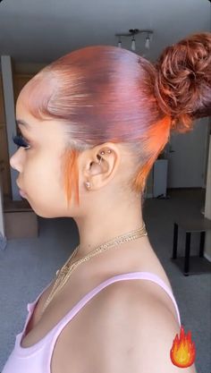 Pink And Ginger Hair, Ginger And Pink Hair, Natural Dyed Hair, Dye Hair Ideas, Intricate Hairstyles, Pink Hair Dye, Girl Hair Colors, Ginger Hair Color