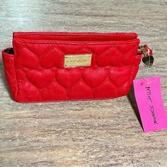 Size 4.5 X 9 Inches. Brand New With Tag. Notice A Pin Hole On The Left Side As Shown In Picture 5. Red Cosmetic Bag For Everyday Use, Everyday Red Pouch Cosmetic Bag, Trendy Red Pouch Cosmetic Bag, Red Bag With Removable Pouch For Valentine's Day, Red Pouch Shoulder Bag For Valentine's Day, Red Rectangular Cosmetic Bag With Zipper Closure, Red Rectangular Cosmetic Bag With Zipper, Rectangular Red Cosmetic Bag With Zipper Closure, Rectangular Red Cosmetic Bag With Zipper