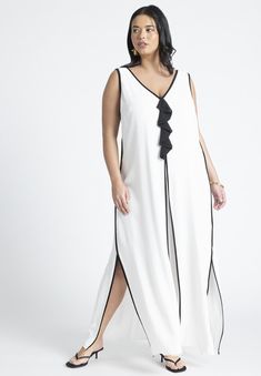 100% VisocseNon-Stretch Soft Woven GauzeEasy fitFully linedV-neck, Pull OnMaxi lengthBody length on size 18 is 58"Turn garment inside out, machine wash cold V-neck Lined Maxi Dress For Daywear, Daywear V-neck Lined Maxi Dress, White V-neck Maxi Dress, Maxi Dress For Summer, Gauze Maxi Dress, Dress For Summer, Summer Fits, Summer Maxi Dress, Summer Fun