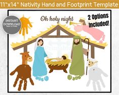 nativity and footprint templates for the birth of jesus