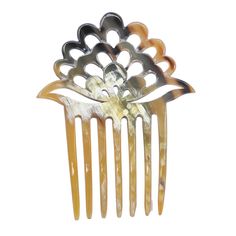 PRICES MAY VARY. Material: Buffalo horn, quantity : 1pc Very smooth hair fork hair stick, polished carefully, strong and durable, gentle with your hair. Length approximate: 11 cm (4.33") Width: 9.5 cm (3.74") 100% handmade The best way to appear beautifully with a neat, decent and wonderful hairstyle is wearing this well-made hair comb. It features several half flower petals on top and seven prongs. You will look so feminine, graceful and modest. It is lightweight so you can carry it from places Lotus Flower Carving, Horn Hair, Side Comb, Cow Horns, Pin Hair, Horn Jewelry, Hair Fork, Flower Carving, Japanese Hairstyle