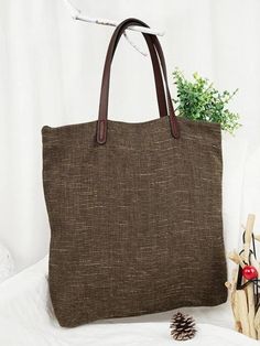 SkuBFXB-SL004MaterialLinen cottonColorBeige,Green,Coffee,RedSize36cm*40cmOccasionCasual Casual Solid Color Bags For Fall, Brown Bags For Shopping, Brown Solid Color Tote Bag, Brown Shopping Bags With Solid Color, Brown Solid Color Shopping Bag, Casual Brown Rectangular Shoulder Bag, Casual Cotton Bag With Large Capacity, Brown Solid Color Satchel Hobo Bag, Casual Large Capacity Cotton Bag