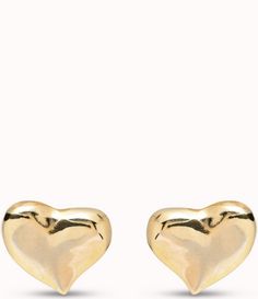 From UNOde50&#x2C; these earrings feature: Stud earringsHandcraftedUnique gold blendPost closureApprox. 1.2 cm diameterImported. Gold Nickel-free Heart Earrings For Anniversary, Classic Gold Earrings For Valentine's Day, Gold Clip-on Earrings For Valentine's Day Gift, Gold Heart-shaped Clip-on Earrings For Anniversary, Gold Clip-on Heart Earrings For Anniversary, Gold Heart Charm Round Earrings, Gold Clip-on Heart Earrings For Valentine's Day, Gold Heart-shaped Clip-on Jewelry, Gold Round Earrings With Heart Charm