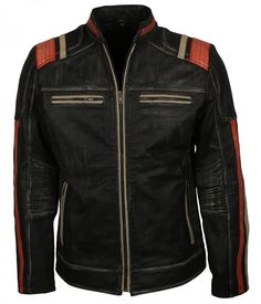 Retro Distressed Black Vintage Leather Jacket on Sale at US Leather Mart. Rugged Black Outerwear With Zipper Closure, Urban Black Distressed Outerwear, Black Distressed Fitted Leather Jacket, Fitted Black Distressed Leather Jacket, Fitted Black Distressed Outerwear, Black Distressed Biker Leather Jacket, Black Distressed Biker Outerwear, Black Fitted Rugged Biker Jacket, Distressed Black Winter Outerwear