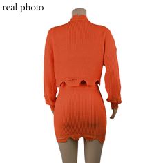 FREE SHIPPING Knitted Autumn Two Piece Outfits Solid Cropped Sweater And Skirt Set JKP3480 Two Piece Sweater Skirt, Chic Mini Length Fall Sets, Chic Fall Mini Length Sets, Trendy Mini Length Sets For Fall, Trendy Mini Sets For Fall, 2 Piece Sweater Skirt Set Outfit, Chic Fall Mini Sets, Two Piece Sweater Skirt Set, Orange Long Sleeve Winter Set