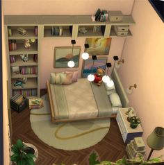 Girl's bedroom | no mods | #Thesims4 #sims #pink #bedroom #bedroomideas Sims4 Bedroom Ideas No Cc, Sims 4 Twins Bedroom, Sims4 No Cc, Sims 4 Bedroom Ideas No Cc, Sims 4 Teenage Bedroom, Sims 4 Teen Bedroom, Sims Rooms