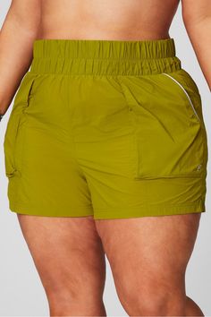 Ultra High-Waisted Piped Nylon Short Fabletics green female Activewear >> Womens >> Bottoms >> Shorts plus Everyday/Training External Pocket/Reflective Lightweight nylon shorts. Stretch Green Shorts For Outdoor, Green Stretch Shorts For Outdoor Activities, Green Stretch Shorts For Outdoor, Green Short Activewear With Pockets, Green Stretch Athletic Shorts For Outdoor, Green Short Activewear For Outdoor, Green Short Length Activewear For Outdoor, Green Outdoor Activewear Shorts, Green Short Outdoor Activewear