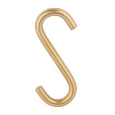 the letter s is made from brass metal and has a long curved handle, with an open