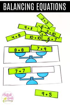 Balancing Equations, Prek Math, Math Game, Math Activity, Math Addition, Math Methods, Math Workshop, Math Stations