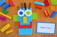 legos make a face for a crafting activity