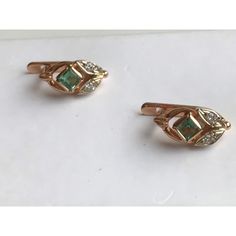 Vintage Yakutia Diamonds Ural Emeralds Russian gold Rose Ele - Inspire Uplift Exquisite Rose Gold Earrings For Formal Occasions, 14k Rose Gold Earrings With Elegant Design, Elegant 14k Rose Gold Round Earrings, Elegant Rose Gold Earrings In 14k Gold, Formal 14k Rose Gold Diamond Earrings, Elegant Green Diamond Earrings In 14k Gold, 14k Rose Gold Wedding Earrings, Formal Rose Gold Plated Earrings, 14k Rose Gold Jewelry With Matching Earrings