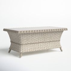 an empty wicker box on white background with shadow from the bottom to the top