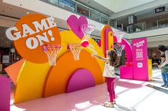 Game Booth Design, Event Booth Design Exhibitions, Activation Games, Booth Games, Mall Signage, Diy Party Props, Creative Booths, Game Booth, Arts And Humanities