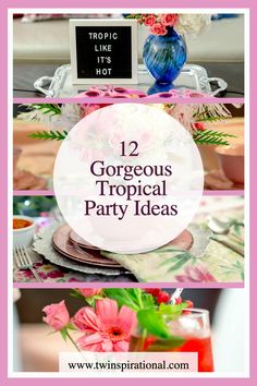 Tropical Party Flamingo Centerpiece, Birthday Week