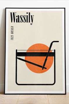 an orange and black poster with the words wassily on it's front cover