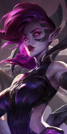 Inkanne, a Elfa das Trevas League Of Legends Skins, Violet Wallpaper, League Of Legends Video, Violet Hair, Wallpaper Disney