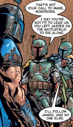 an image of a comic scene with two men in armor and one is talking to the other