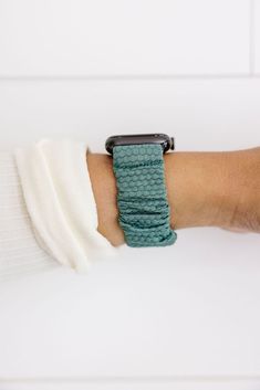 Jade Hexagon Athletic Scrunchie Band Compatible with Apple Watch | ANDI Adjustable Turquoise Bohemian Apple Watch Band, Casual Green Adjustable Apple Watch Band, Turquoise Apple Watch Band, Smart Watch Bands, Apple Watch Wristbands, Green Adjustable Wear-resistant Apple Watch Band, Adjustable Wear-resistant Apple Watch Band For Outdoor, Apple Watches, Apple Watch Faces