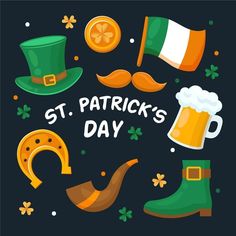 st patrick's day poster with irish symbols