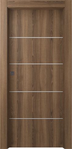 a wooden door with glass paneling on the front and side panels in dark wood