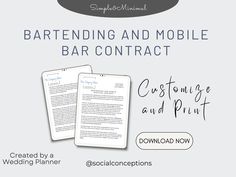 an advertisement for a mobile bar contract