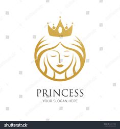 a woman with a crown on her head logo