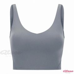 Qteee - Sleeveless Athletic Sports Bra: Minimalist Fitness Yoga Apparel High Stretch Sleeveless Gray Sports Bra, Gray Sleeveless Sports Bra For Workout, Gray High Stretch Sleeveless Sports Bra, Gray Sports Bra With Medium Support, Gray Sleeveless Sports Bra With Medium Support, Gray Sleeveless Sports Bra For Summer, Gray Medium Support Sleeveless Sports Bra, Gray Sleeveless Seamless Activewear, Gray Summer Sports Bra