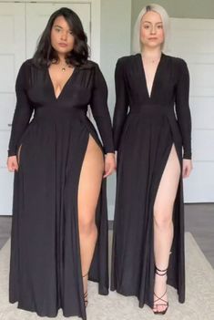 Style Not Size: Two Friends Show How The Same Outfit Looks On Their Different Body Sizes (30 New Pics) Elegant Dresses Curvy, Style Not Size, Plus Sized Dress, Plus Size Formal Outfits For Wedding, Plus Size Dress Up Outfits, Cute Dresses Plus Size, Plus Size Fancy Outfit, Plus Sized Dresses, Outfit Ideas Big Size