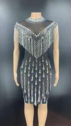 Rhinestone See Through Sleeveless Fringe Cocktail Dress Vestido Para Fiestas Latin Dresses S Glamorous Beaded Sleeveless Dress, Sleeveless Sequin Dress With Rhinestones, Sleeveless Sequin Dress With Rhinestones For Summer, Glamorous Sleeveless Beaded Dress, Sleeveless Bedazzled Dress For Night Out, Sleeveless Bedazzled Party Dress, Glamorous Beaded Sleeveless Sequin Dress, Summer Wedding Dress With Rhinestones, Glamorous Sleeveless Rhinestone Dress