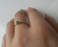 Emerald Ring / Natural Emerald Ring / 14k Gold Emerald / Columbian Emerald Ring / May Birthstone Ring / Emerald Engagement Ring / Bridal Jewelry / Alternative Engagement Ring / Birthday Gift / Gift for her / VALENTINES DAY GIFT / STACKABLE RING / DAINTY EMERALD RING / DELICATE EMERALD / NATURAL GEMSTONE / ROUND EMERALD RING / COLUMBIAN ROUND EMERALD RING / MINIMALIST GOLD RING HANDMADE NAD SET BY ME NATURAL EMERALD RING. ROUND SHAPED NATURAL COLUMBIAN EMERALD IS AVAILABLE IN 14K YELLOW, WHITE AN 14k Gold Ring For May Birthstone, Solitaire Ring May Birthstone, Hallmarked Round Band Emerald Ring For Gift, Emerald Round Band Rings As Gifts, Round Emerald Ring As A Gift, Emerald Ring With Round Band As A Gift, Gold Emerald Ring As Gift, Gold Emerald Ring With Prong Setting Gift, Yellow Gold Rings For May Birthstone Gift